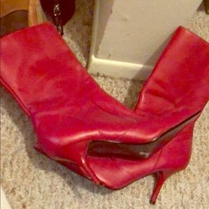 Steve madden red heel leather boots
